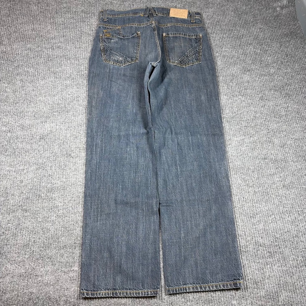 Vintage Akademiks Jeans Mens 34x32 Blue Denim Baggy Y2K Hip Hop Streetwear